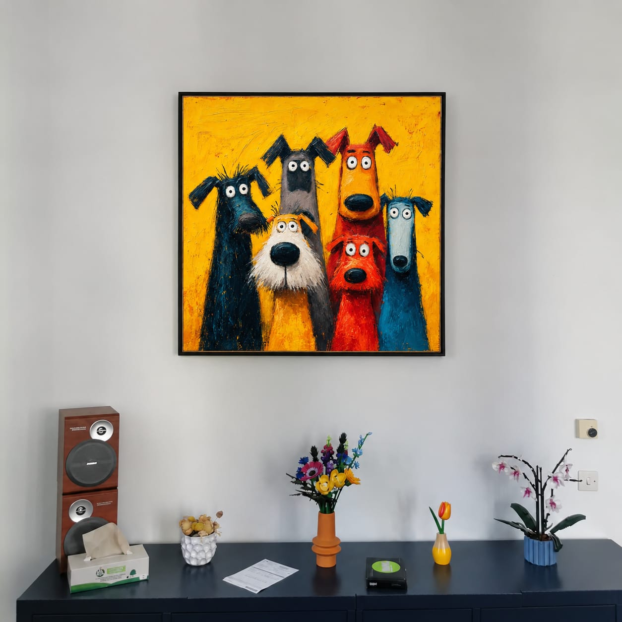 Customer photo review of Curious Canines Wall Art