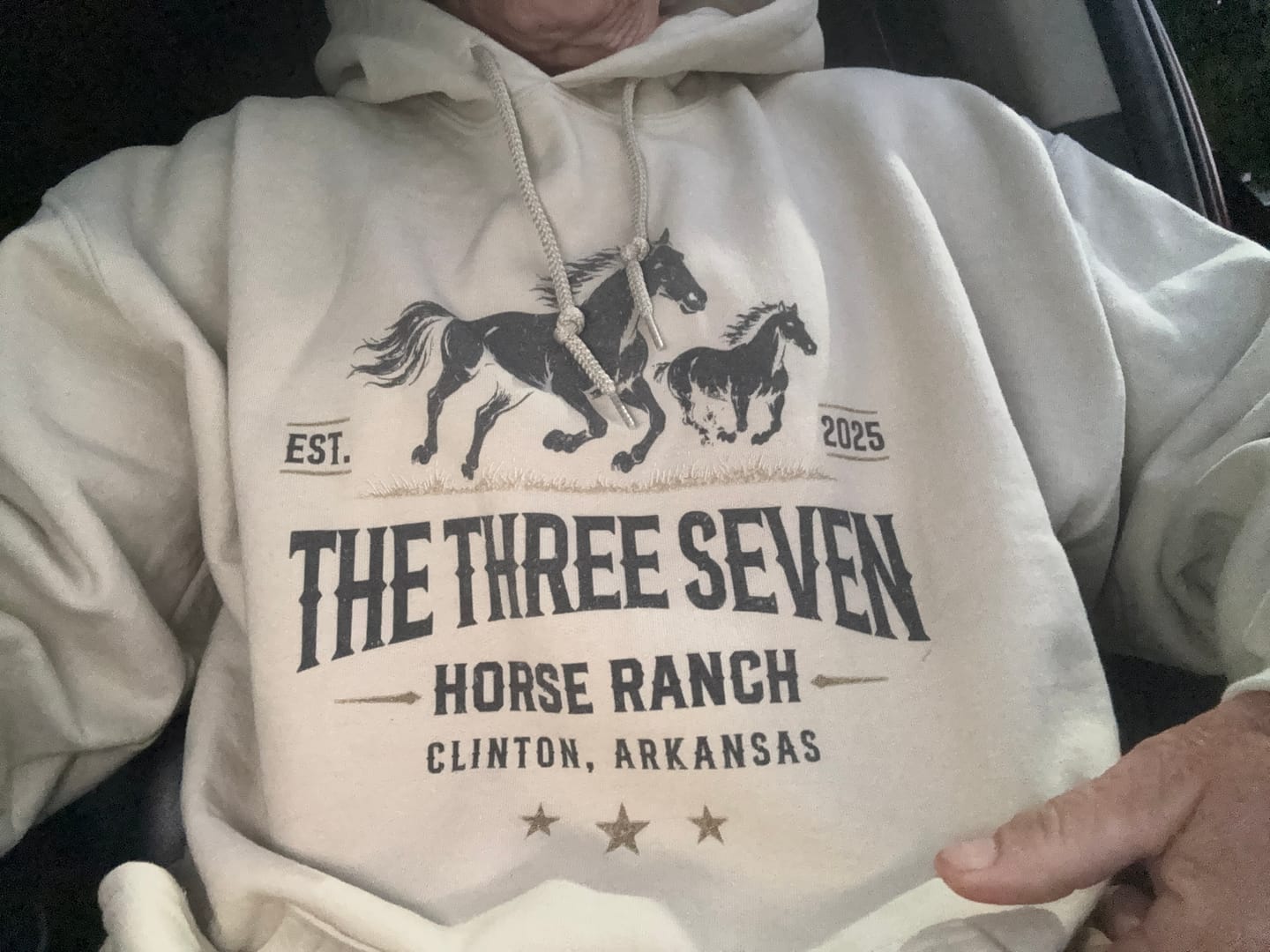 Customer photo review of HORSE RANCH CUSTOM HOODIE H7