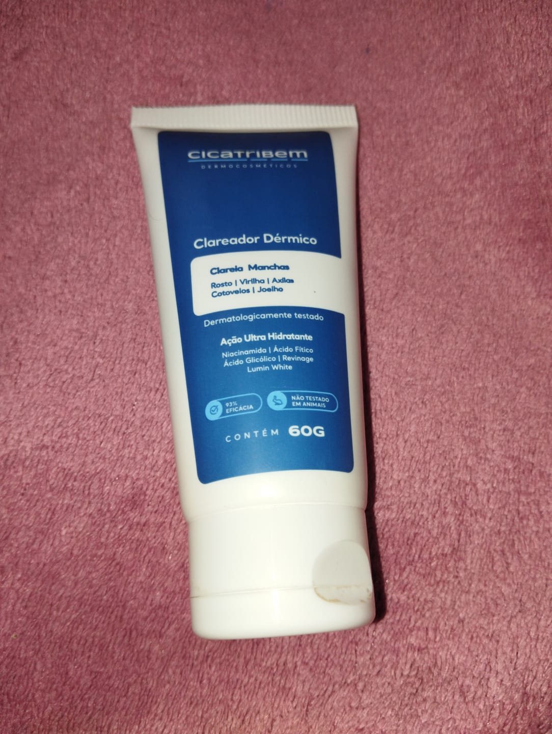 Customer photo review of Creme Clareador para Rosto, Corpo e Área Íntima