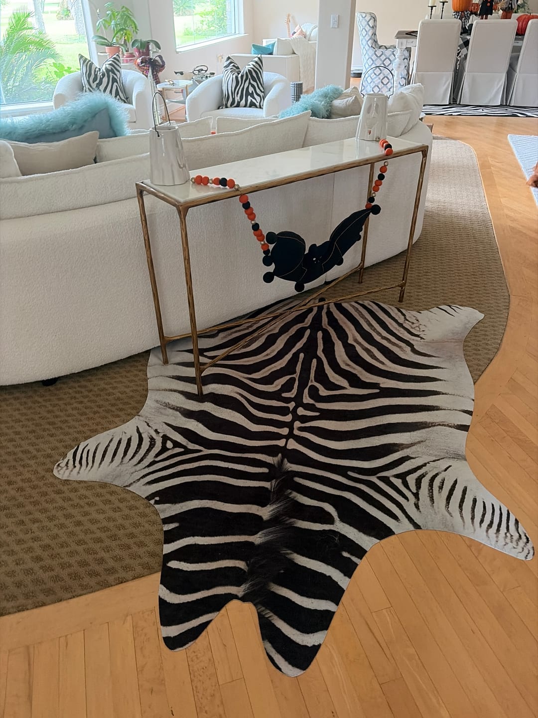 Customer photo review of Jungle Zebra Print Rug