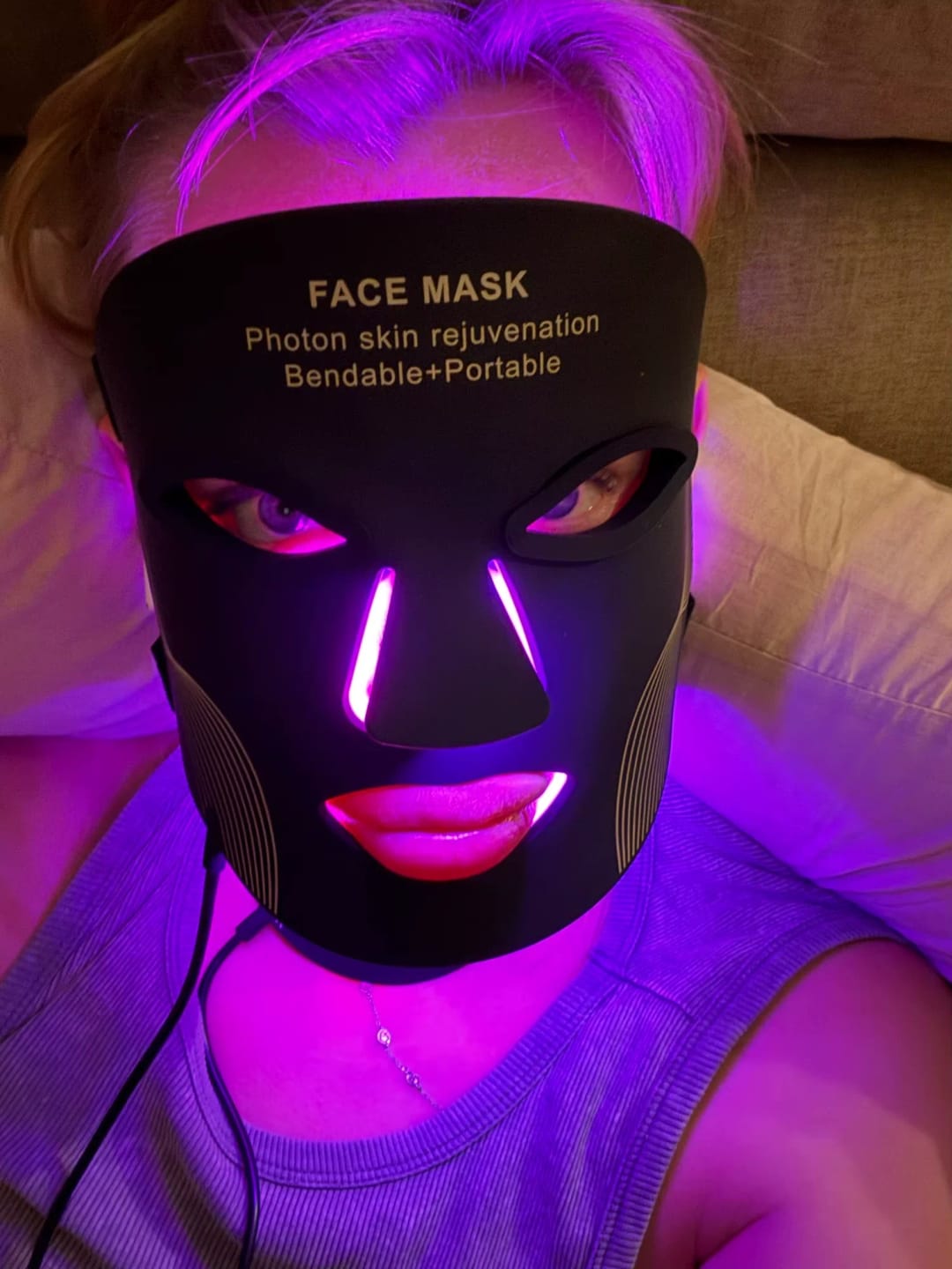 Customer photo review of Silicone LED Light Face Mask