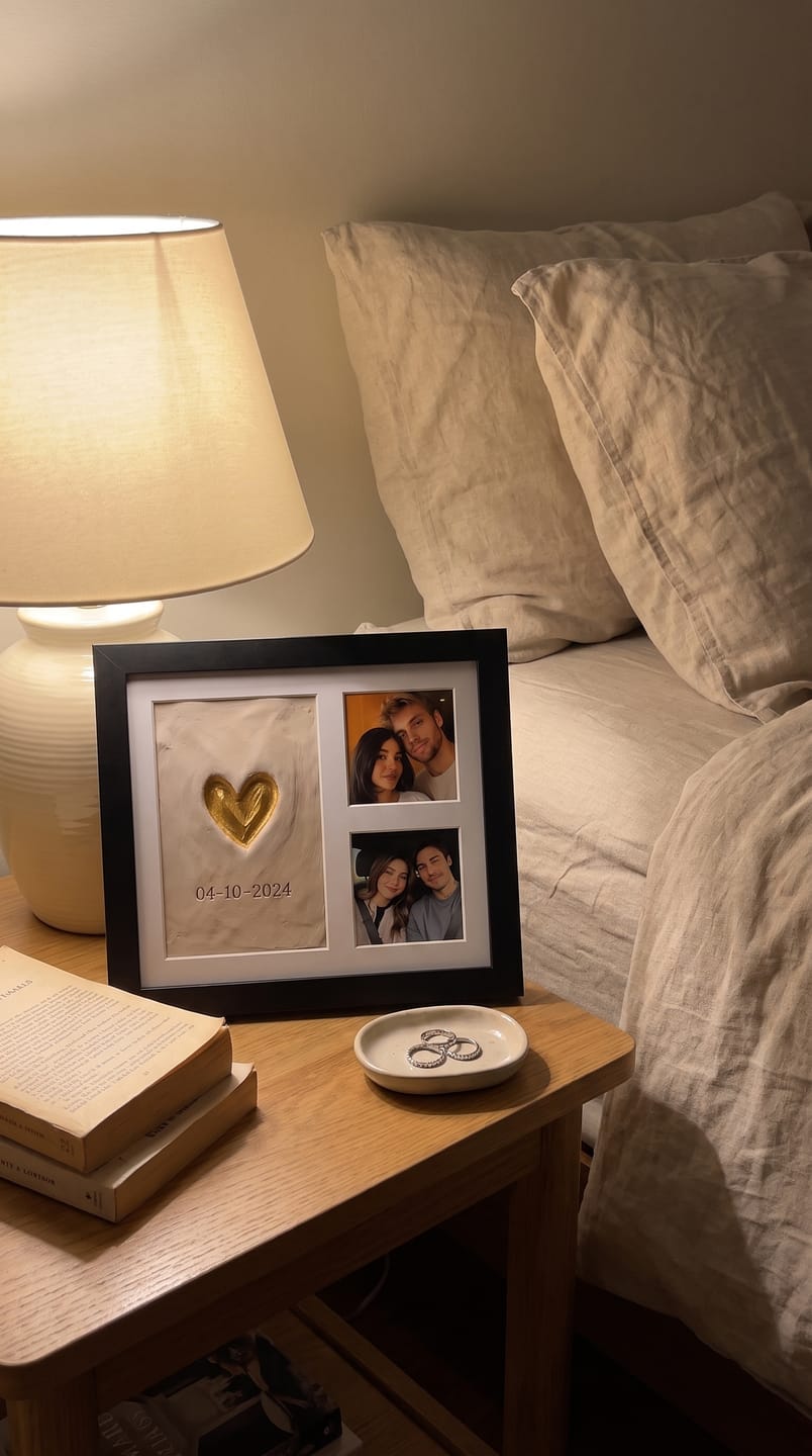 Customer photo review of Marco de recuerdos en cera para parejas