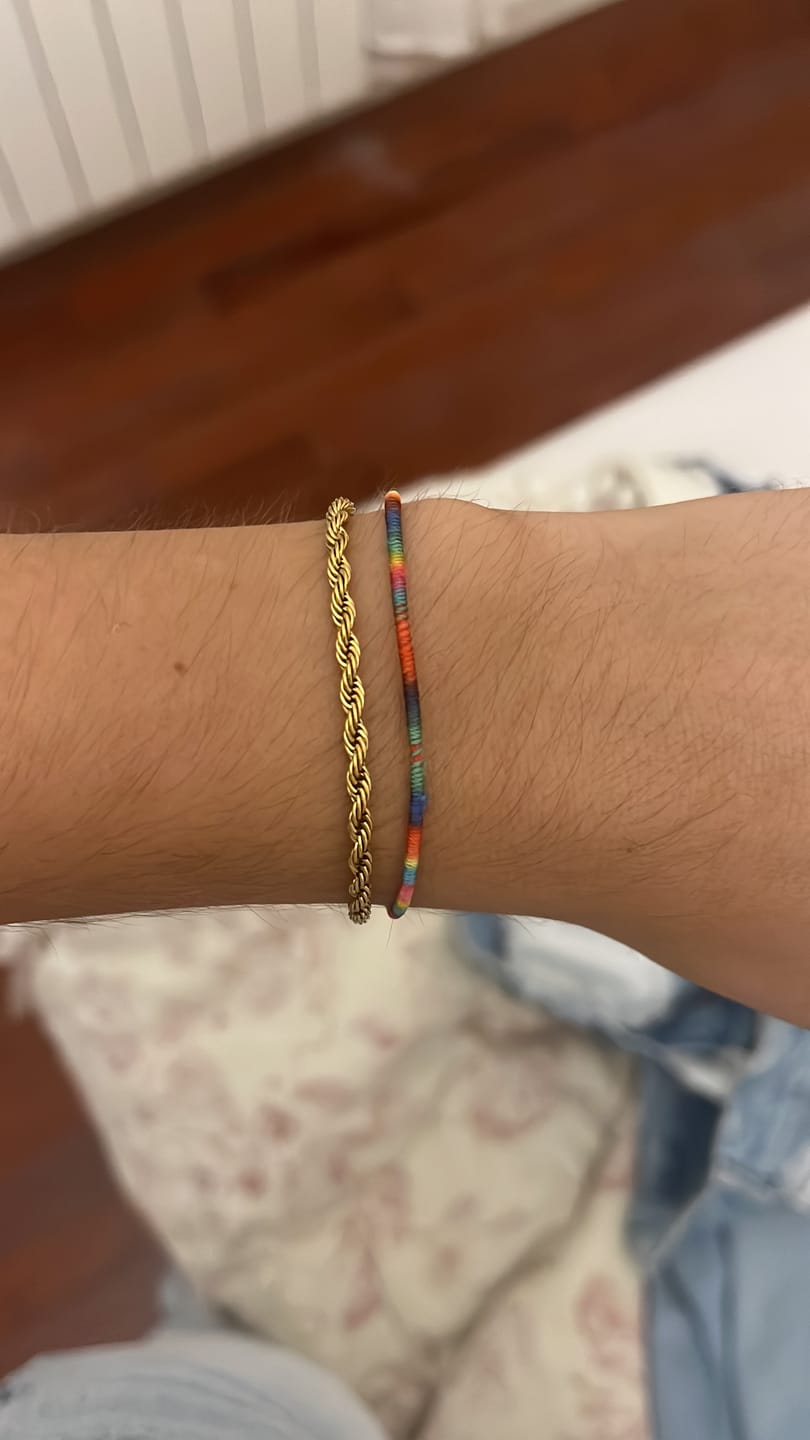 Customer photo review of Twisted 18K Gold Bracelet