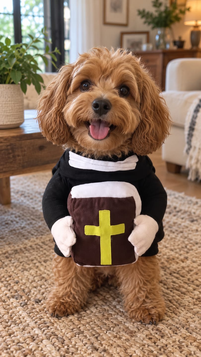 Customer photo review of Disfraz Religioso para Perro