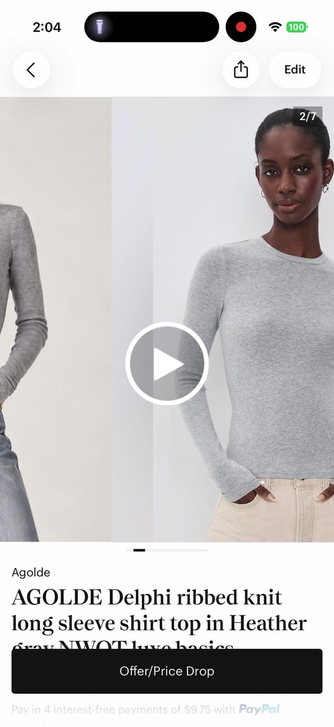Customer video review of 098 DRAFT: AGOLDE Grey Thermal Top