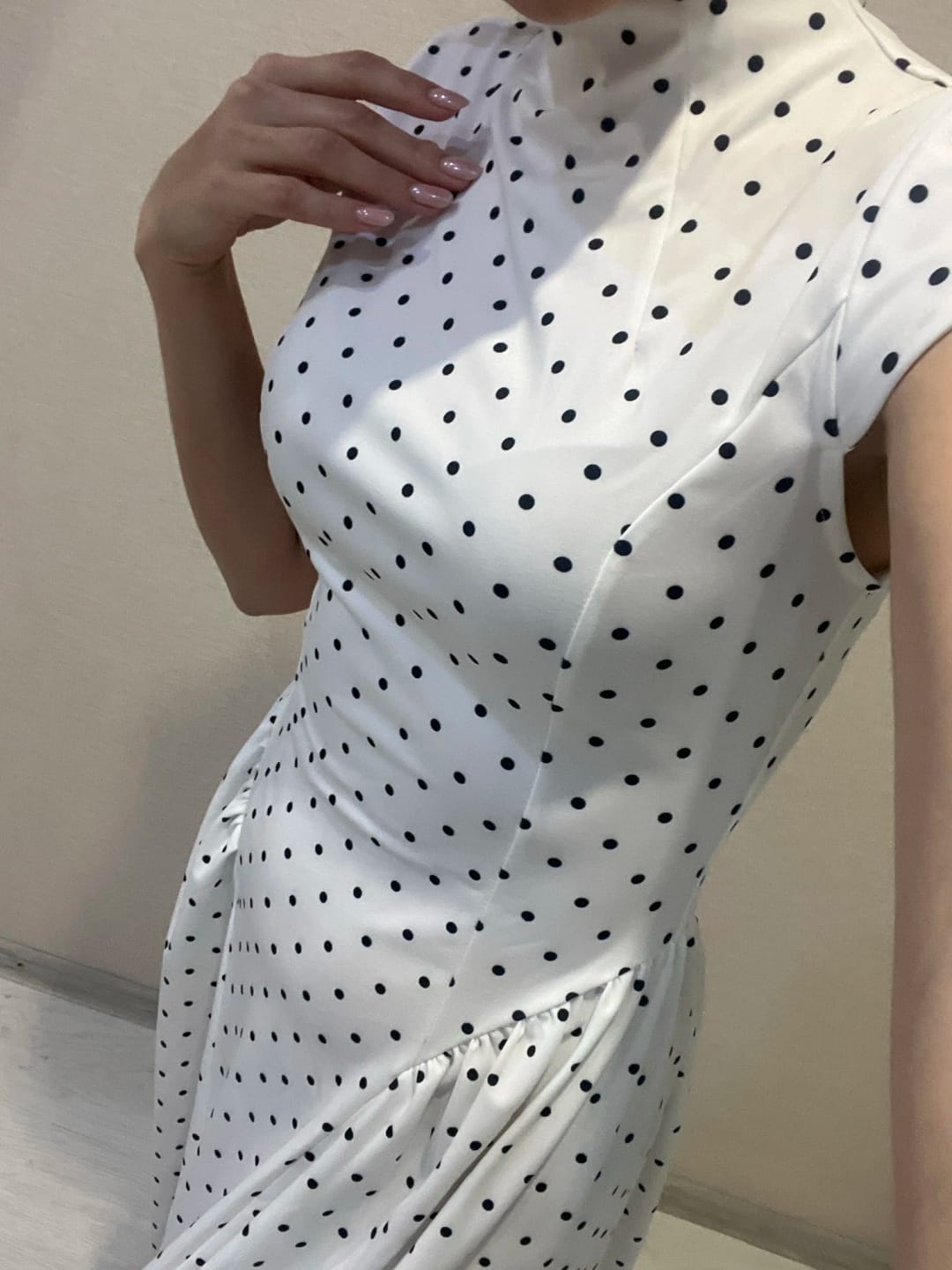 Customer photo review of Retro Polka Dot A-Line Short Sleeve Dress