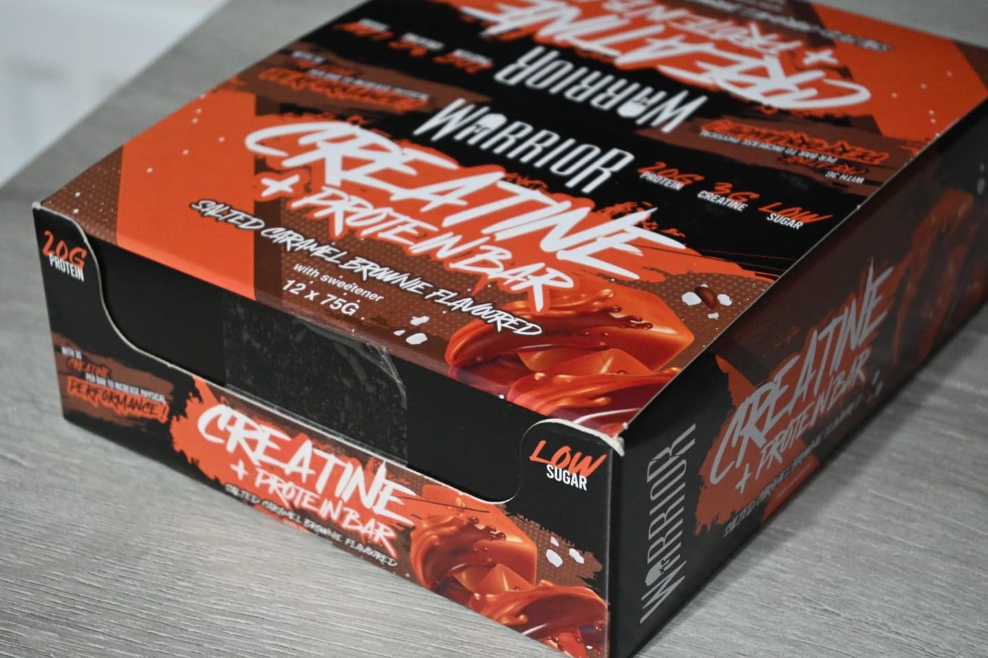 Customer photo review of Warrior Creatine Protein Bars - 12 Bars - Strength + Muscle + Recovery