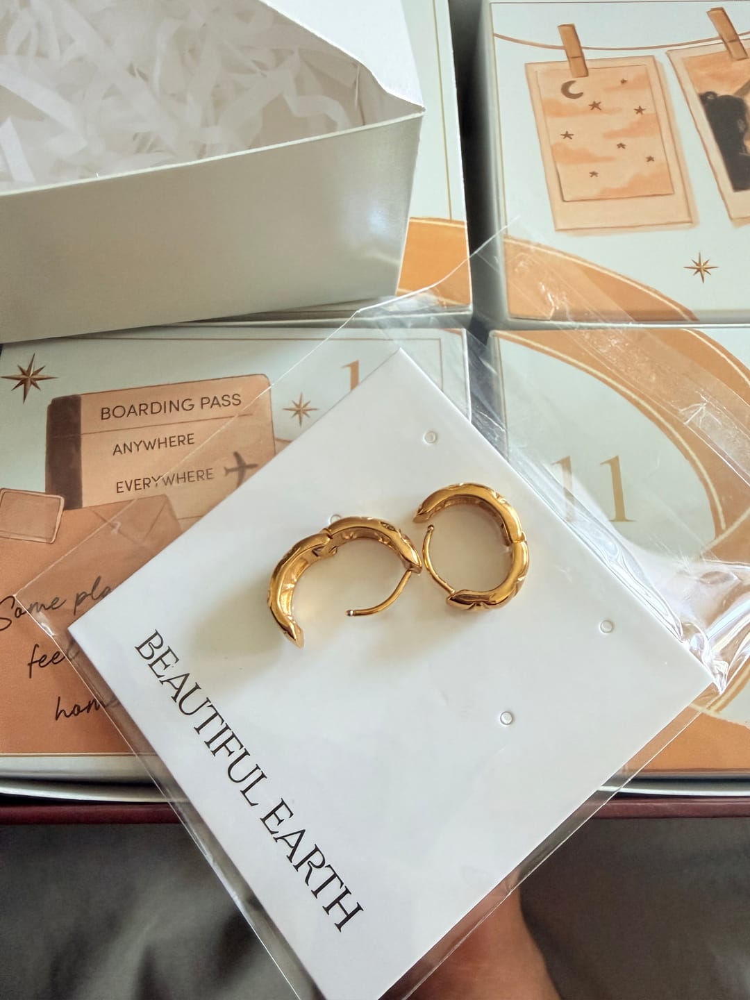 Customer photo review of Allison Chunky Hoop Earrings