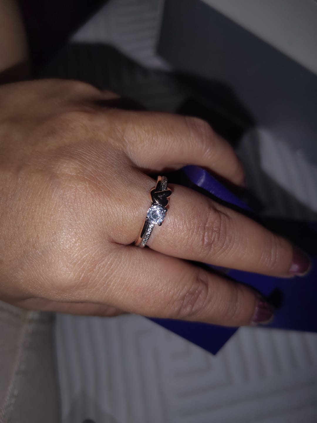 Customer photo review of ANILLO PROMESA CORAZÓN ETERNO CRISTAL SWAROVSKI + KIT DE REGALO