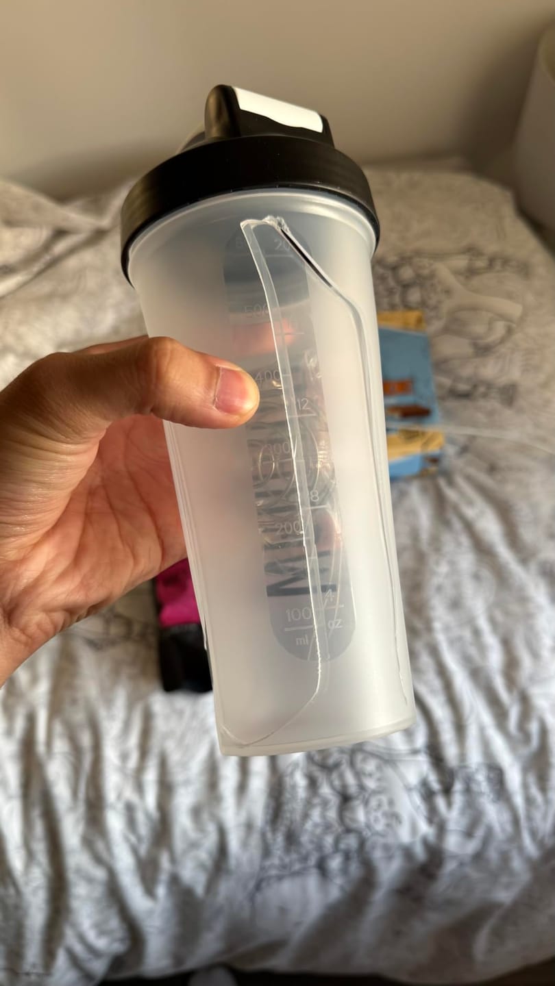 Customer photo review of Warrior Shaker – 600ml | Premium Leak-Proof Protein Shaker Bottle