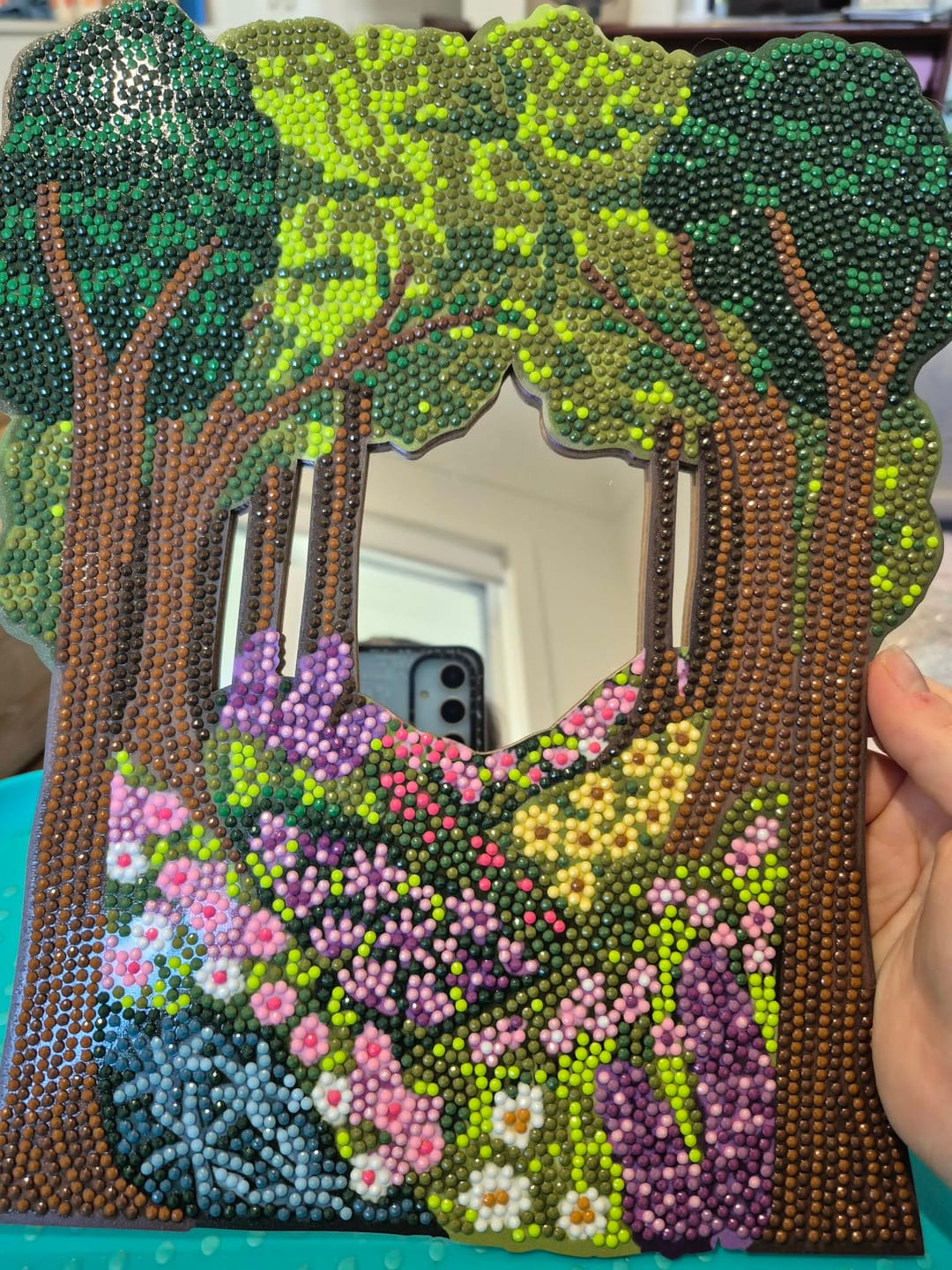 Customer photo review of Enchanted Forest - Diamond Painting Mirror Wall Hanging Kit
