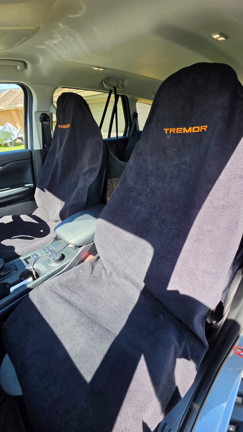 Customer photo review of Personalised Waterproof Car Seat Towel | Towel Society