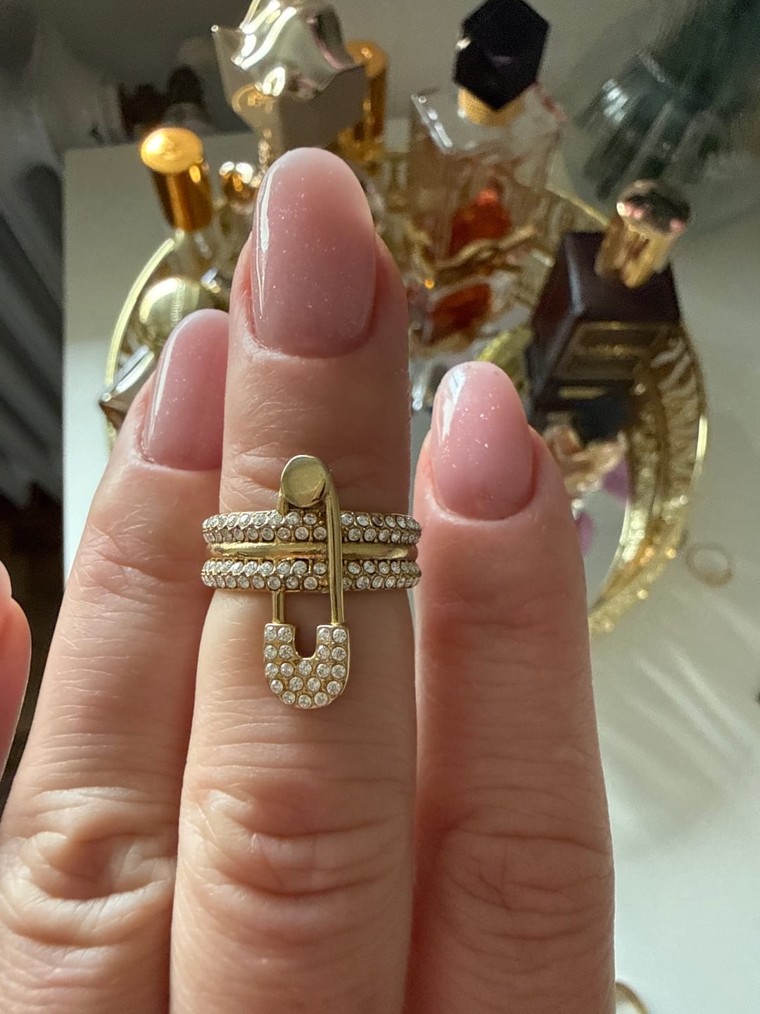 Customer photo review of Pave Flow Safety Ring 14K Vergoldung