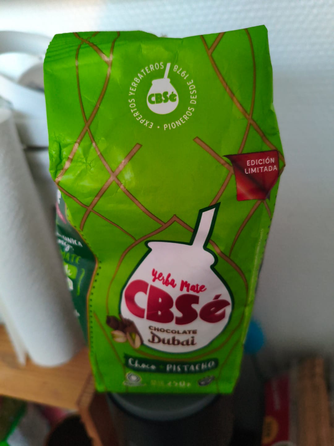 Customer photo review of CBSé Chocolate Dubai — Yerba Maté Choco & Pistache 250g