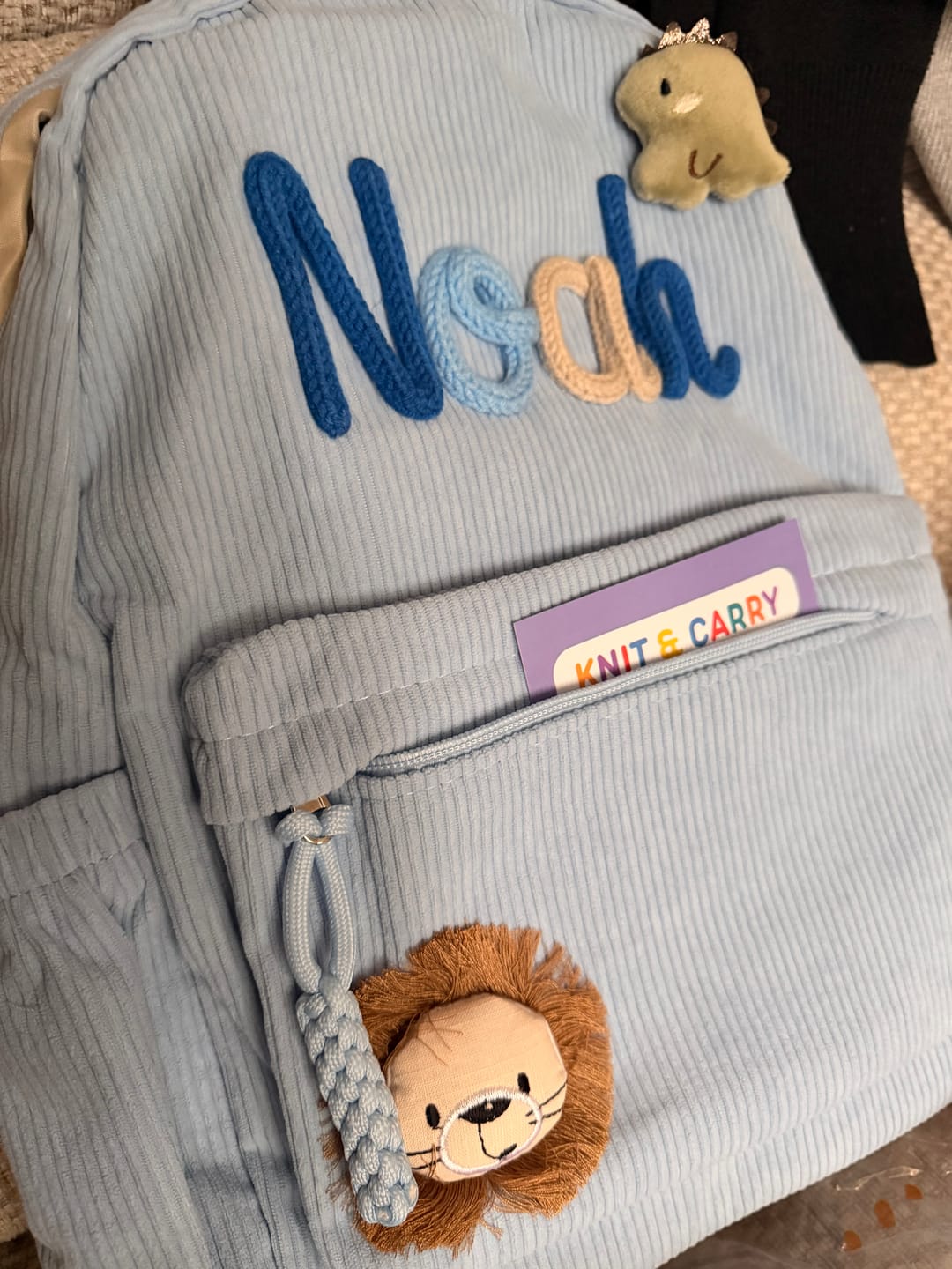 Customer photo review of K&C - Personalized Knitted Backpack