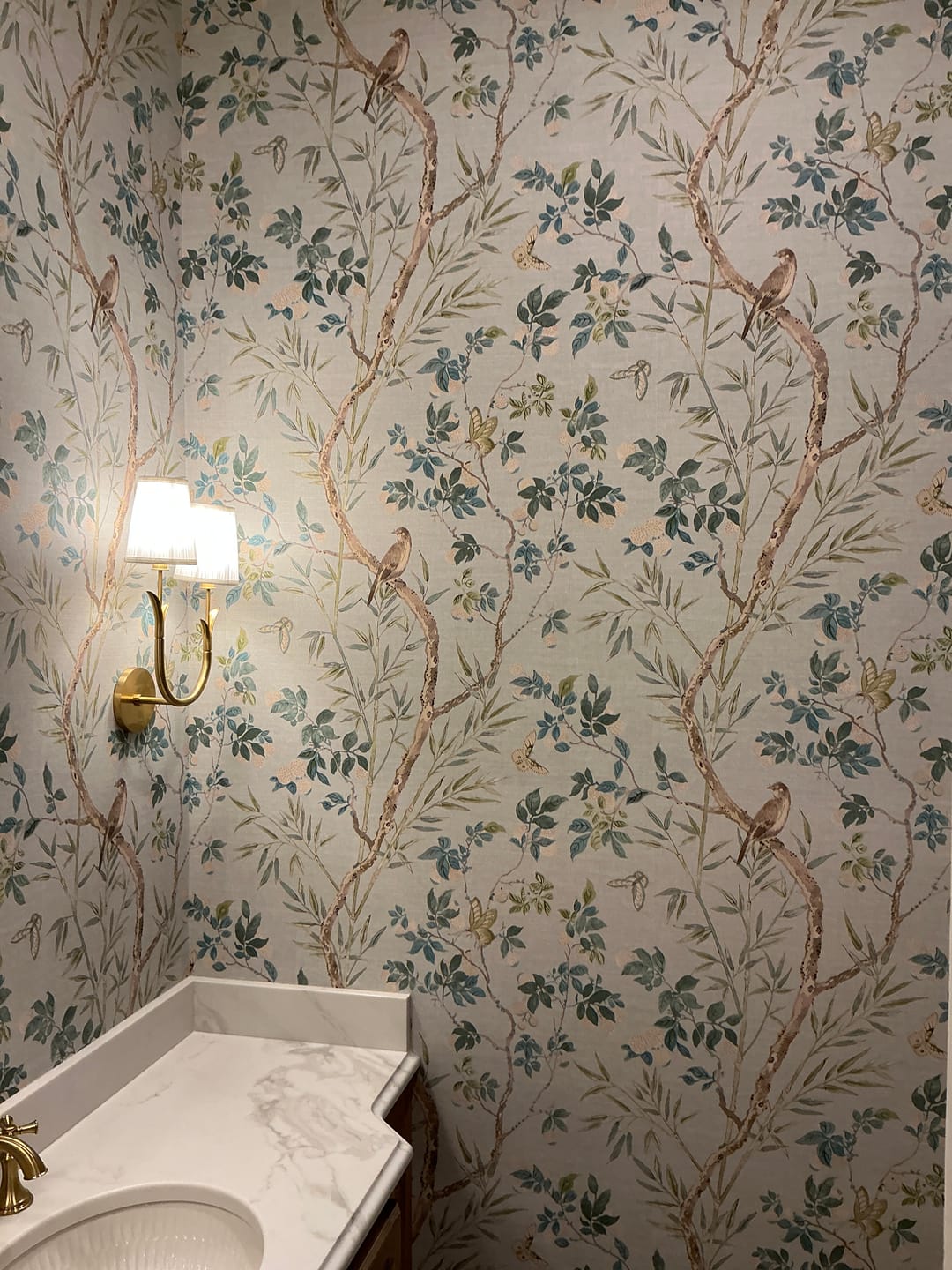 Customer photo review of Thibaut T42010 CLAIRE Spa Blue Wallpaper