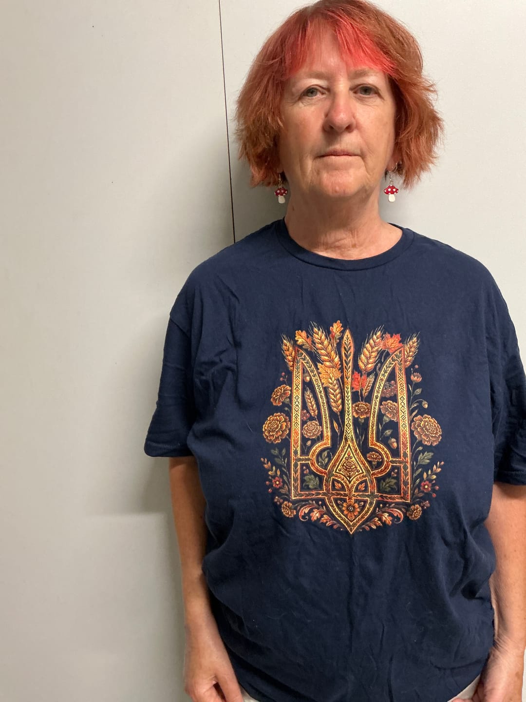Customer photo review of Autumn Tryzub T-Shirt