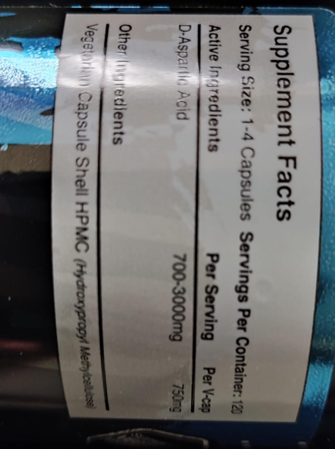 Customer photo review of Warrior DAA - D-Aspartic-Acid Supplement