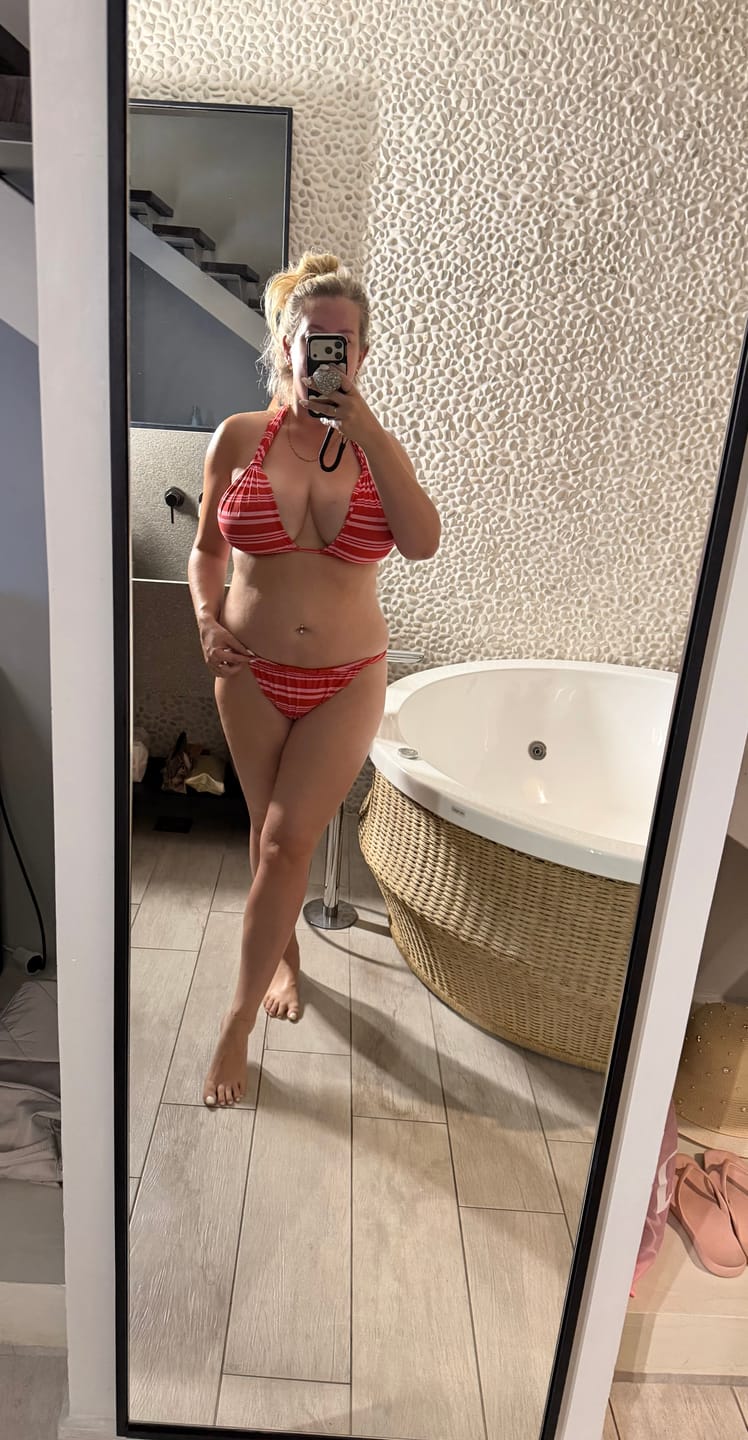 Customer photo review of Sydney Top - Sunset Stripe