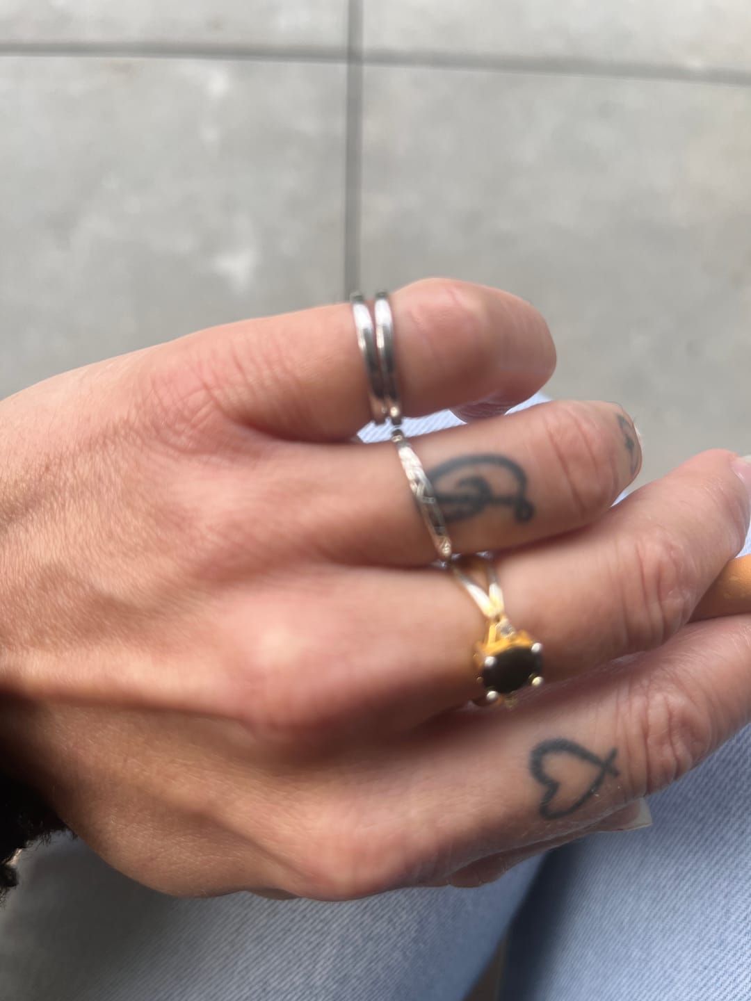 Customer photo review of Obsidian Ring - Doppelring