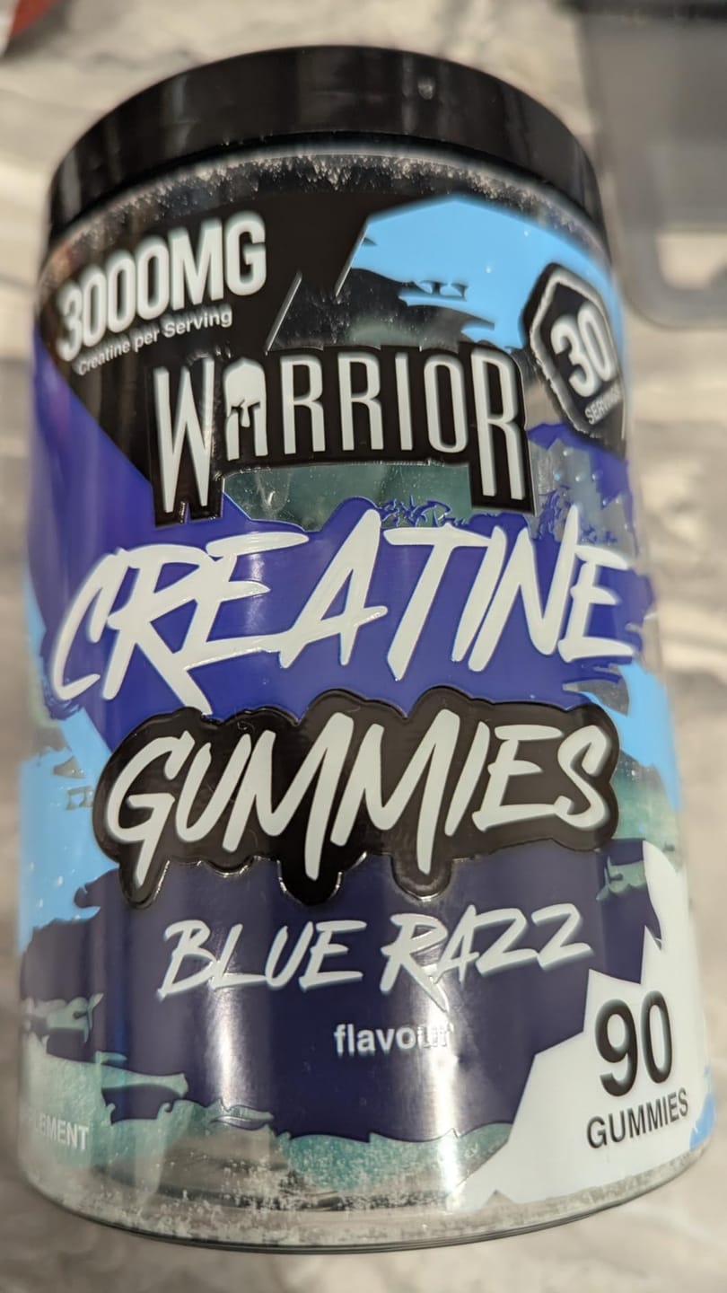 Customer photo review of Warrior Creatine Monohydrate Gummies – 3000mg – 90 Gummies (Lab Tested)