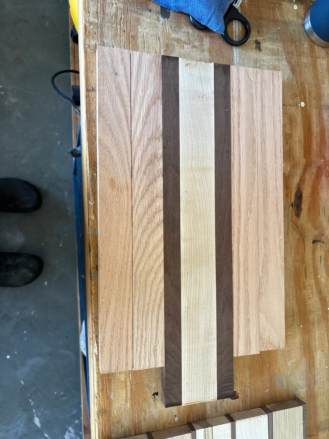 Customer photo review of DIY Cutting Board Maker Kit | Cherry + Peruvian Walnut + Hard Maple (15 Pieces)