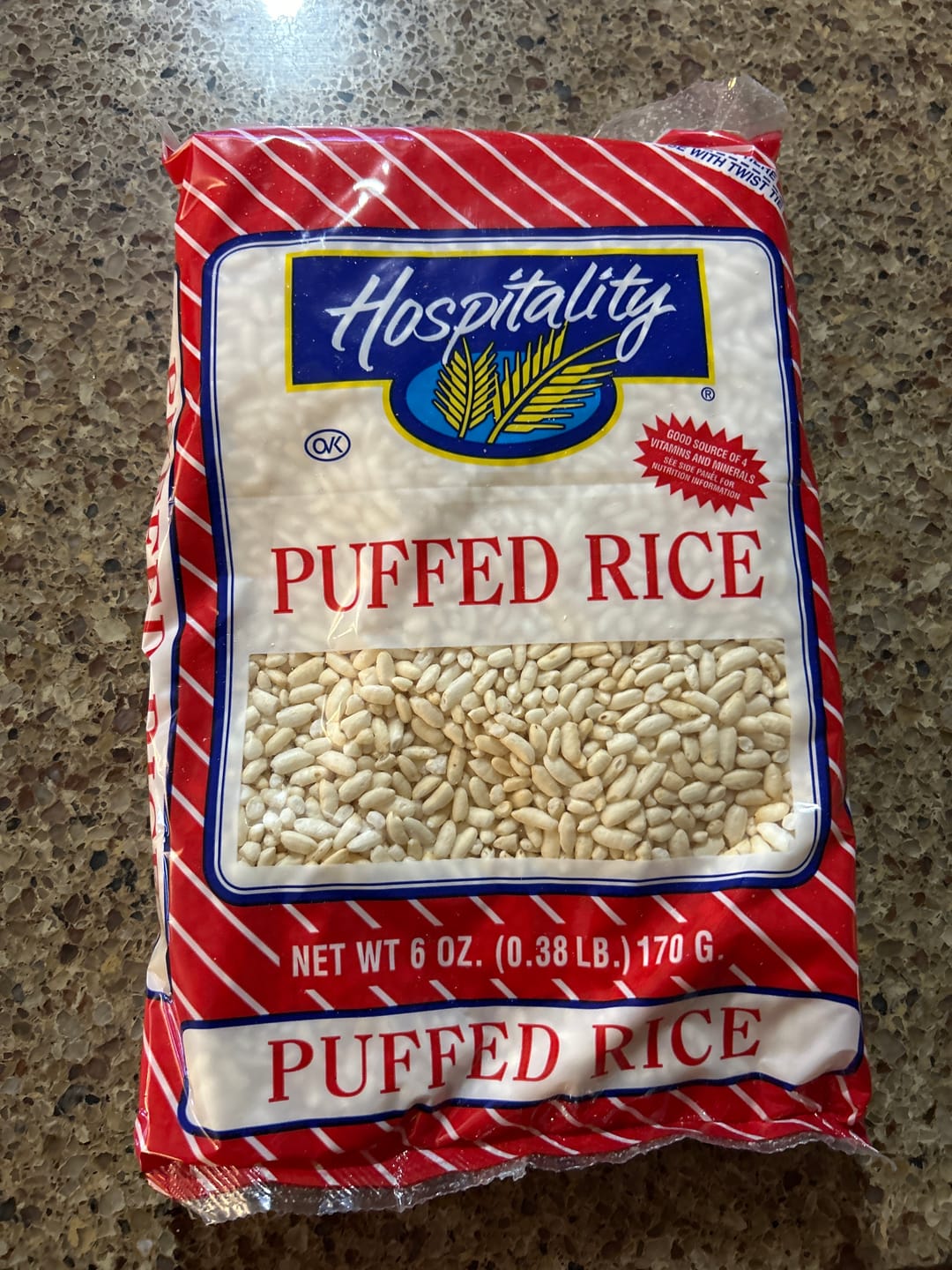 Customer photo review of Hospitality Puffed Rice Cereal - 6 OZ 12 Pack