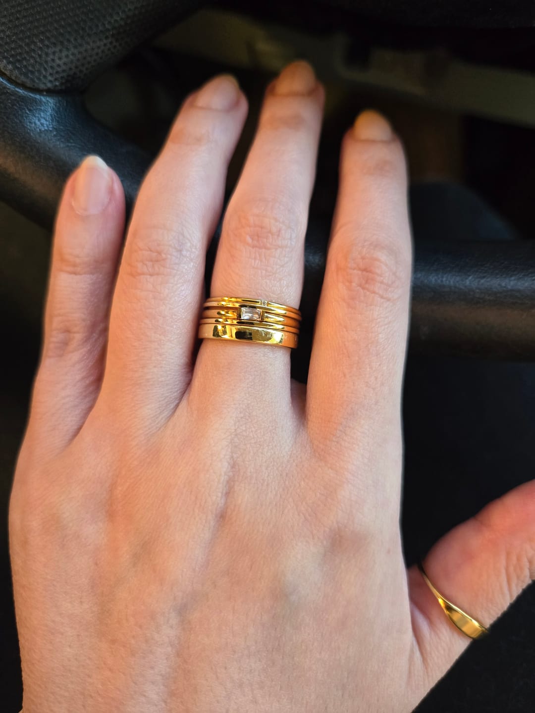 Customer photo review of Leonore Baguette Crystal Ring