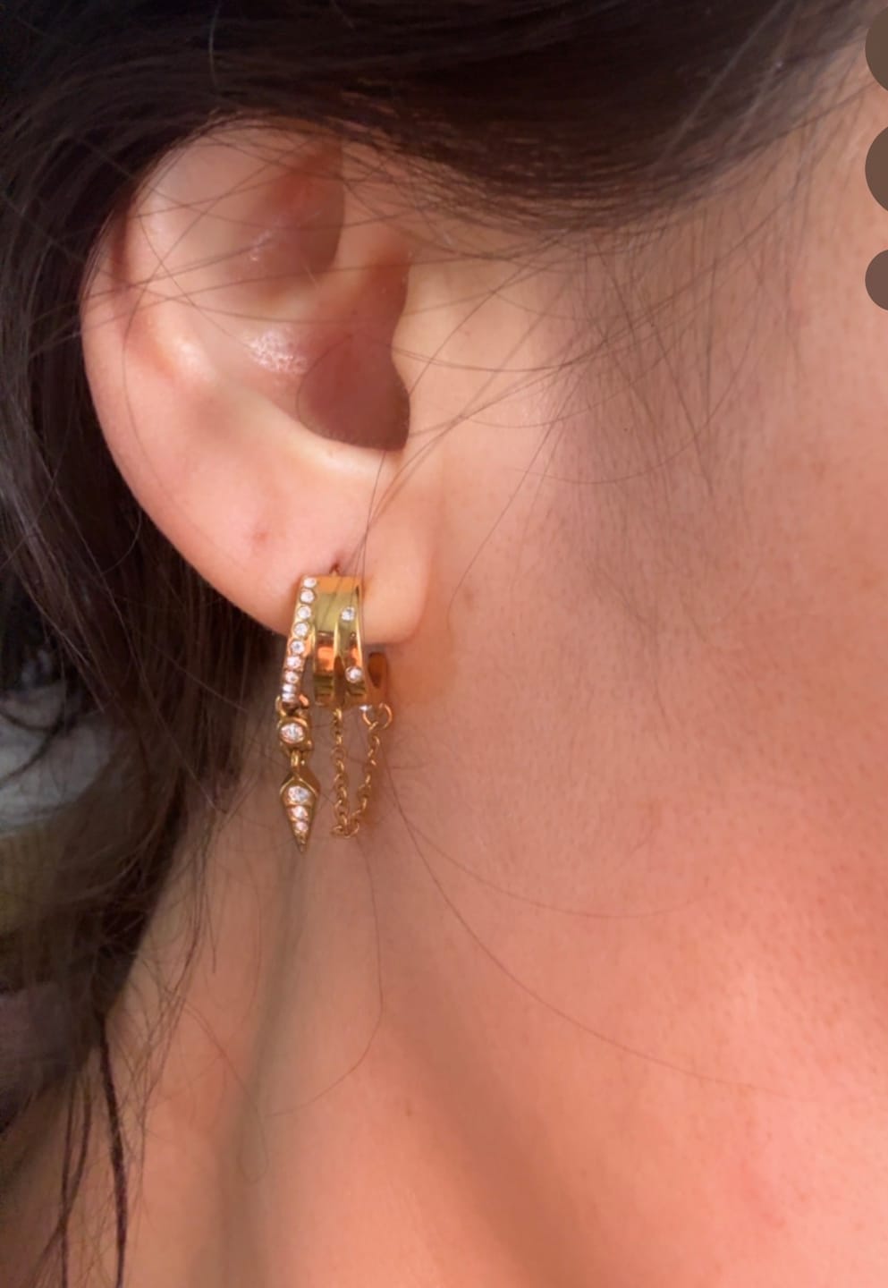 Customer photo review of Arrow Drop Earrings
