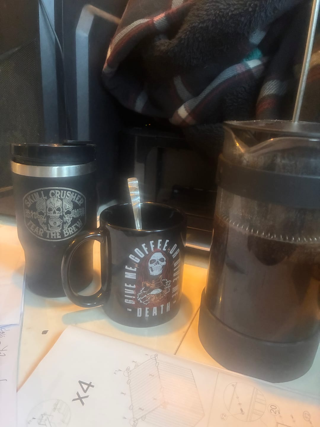 Customer photo review of 11oz Black Mug - Give Me Coffee Or Give Me Death