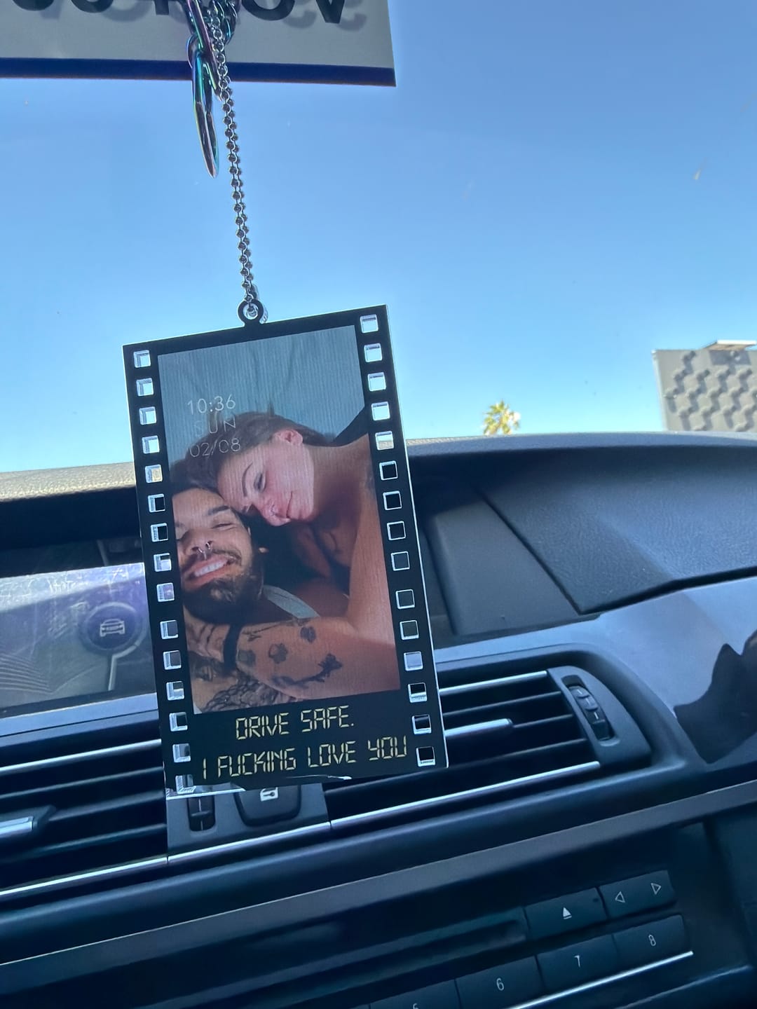 Customer photo review of Personalized Photo Car Ornament – Custom Drive Safe Gift