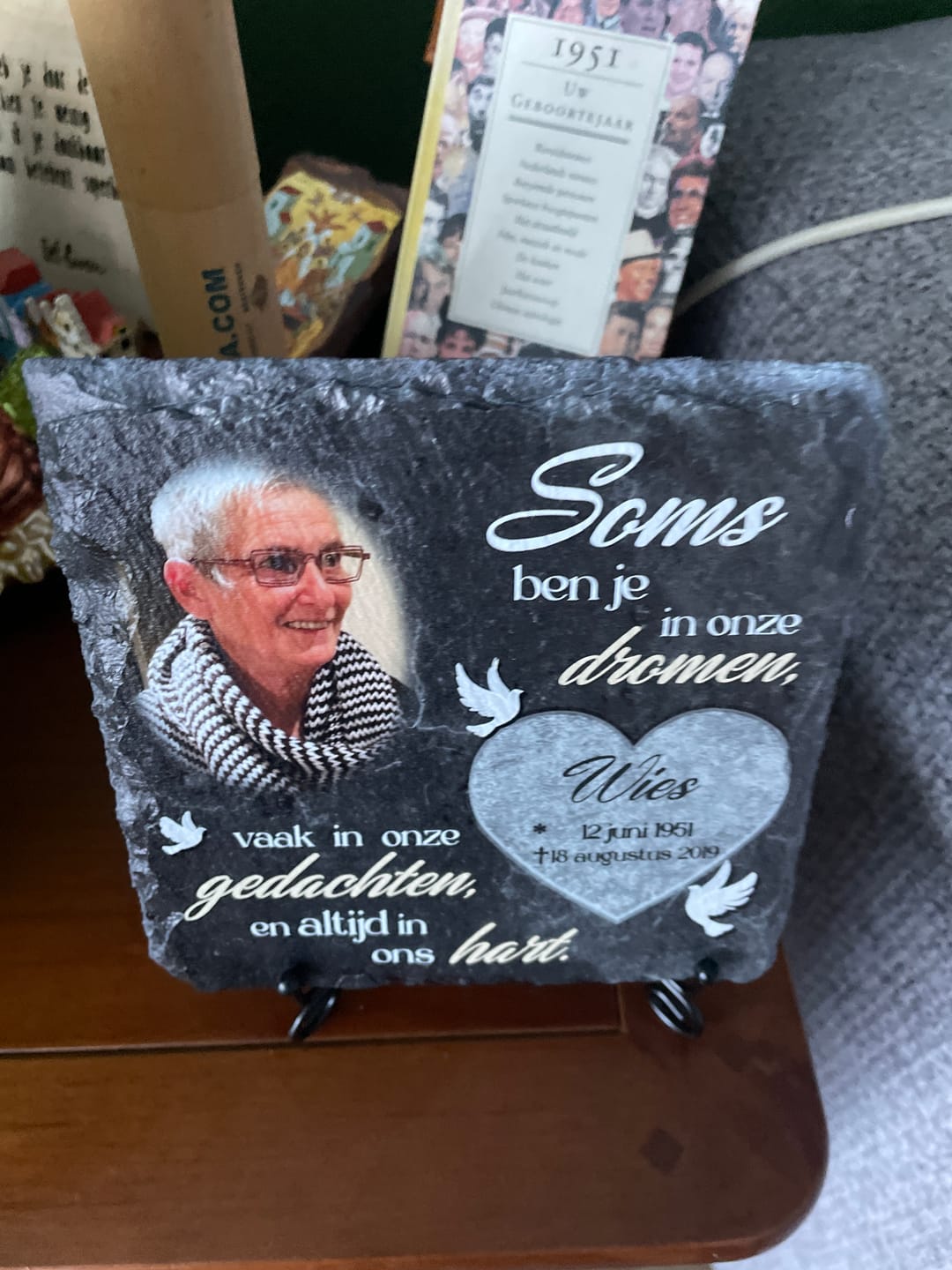 Customer photo review of In ons hart - Gepersonaliseerde leisteen plaat