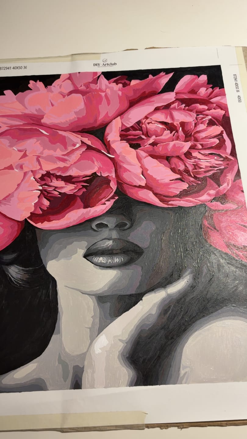 Customer photo review of Noir Woman | Paint by Numbers