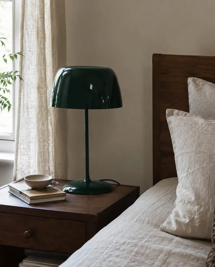 Customer photo review of Retro Metal Table Lamp with Dome Shade