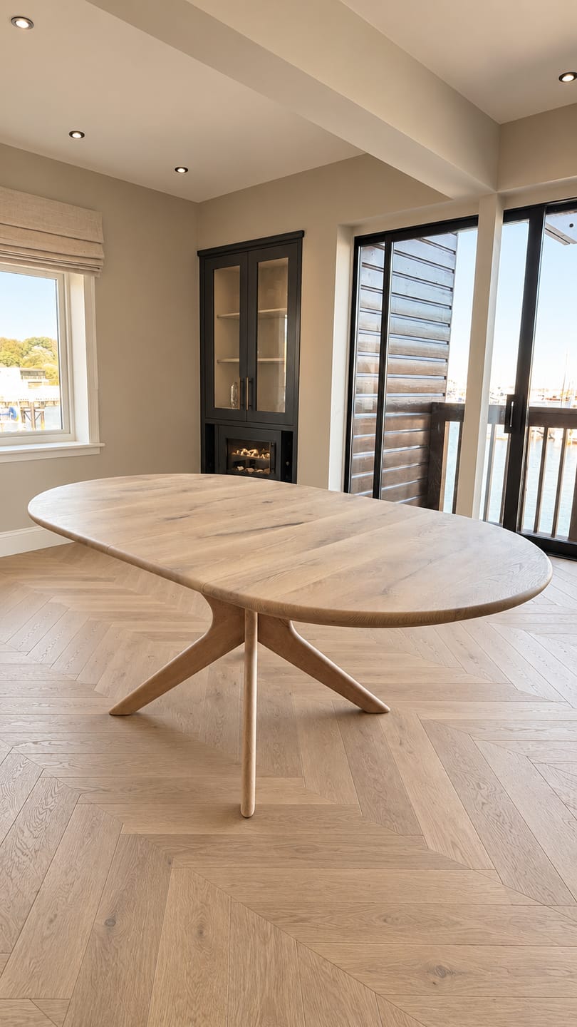 Customer photo review of Bibi Extendable Round Oak Dining Table