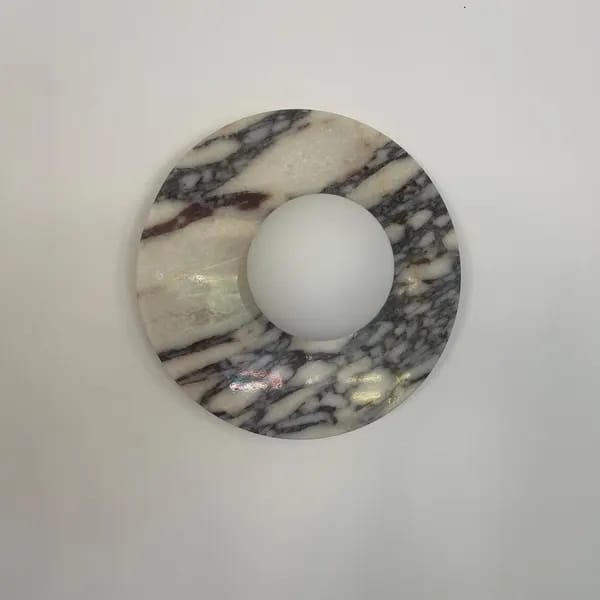 Customer photo review of Round Marble Globe Wall Sconce
