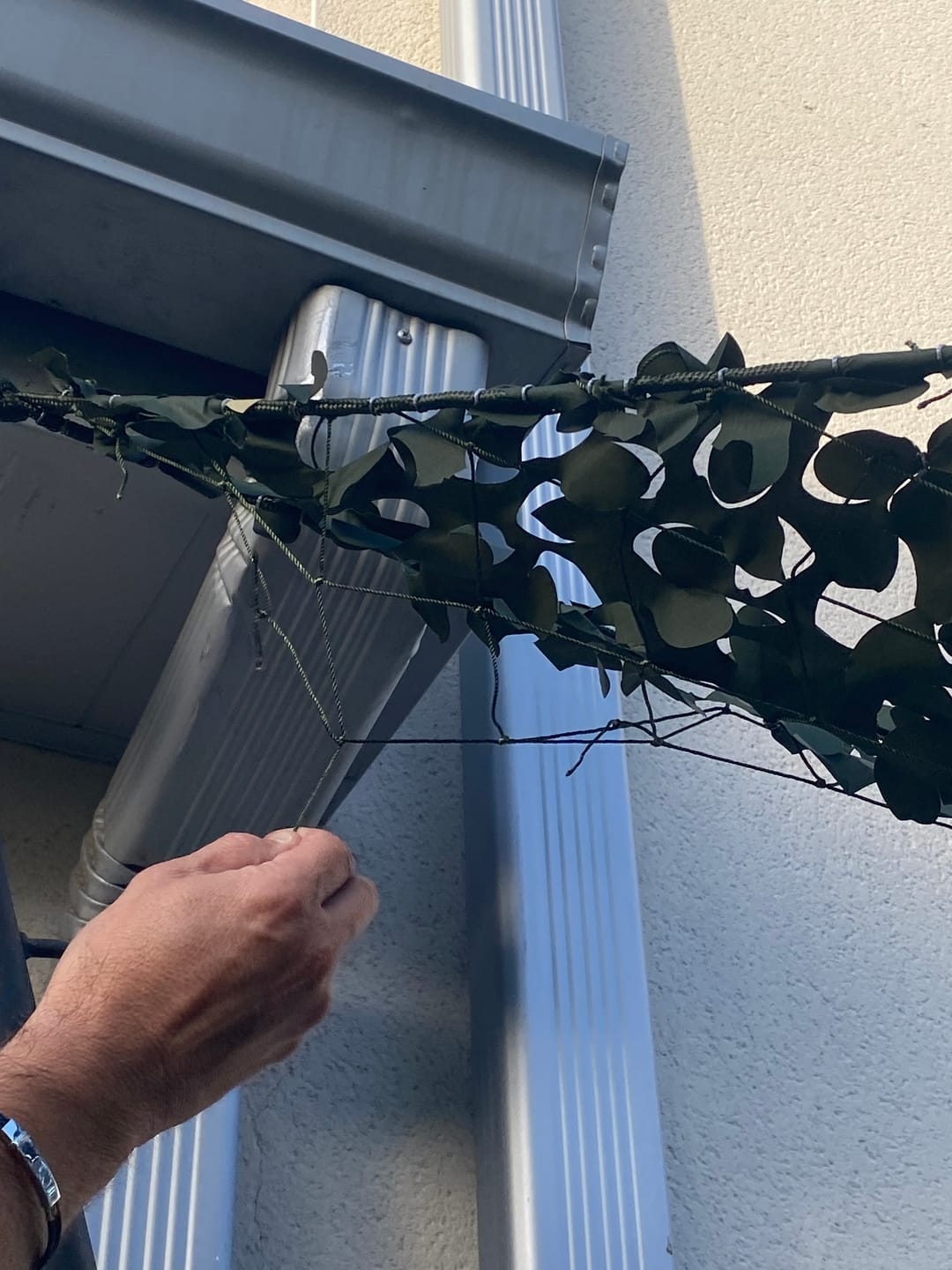 Customer photo review of Voile d'ombrage camouflage triangulaire vert