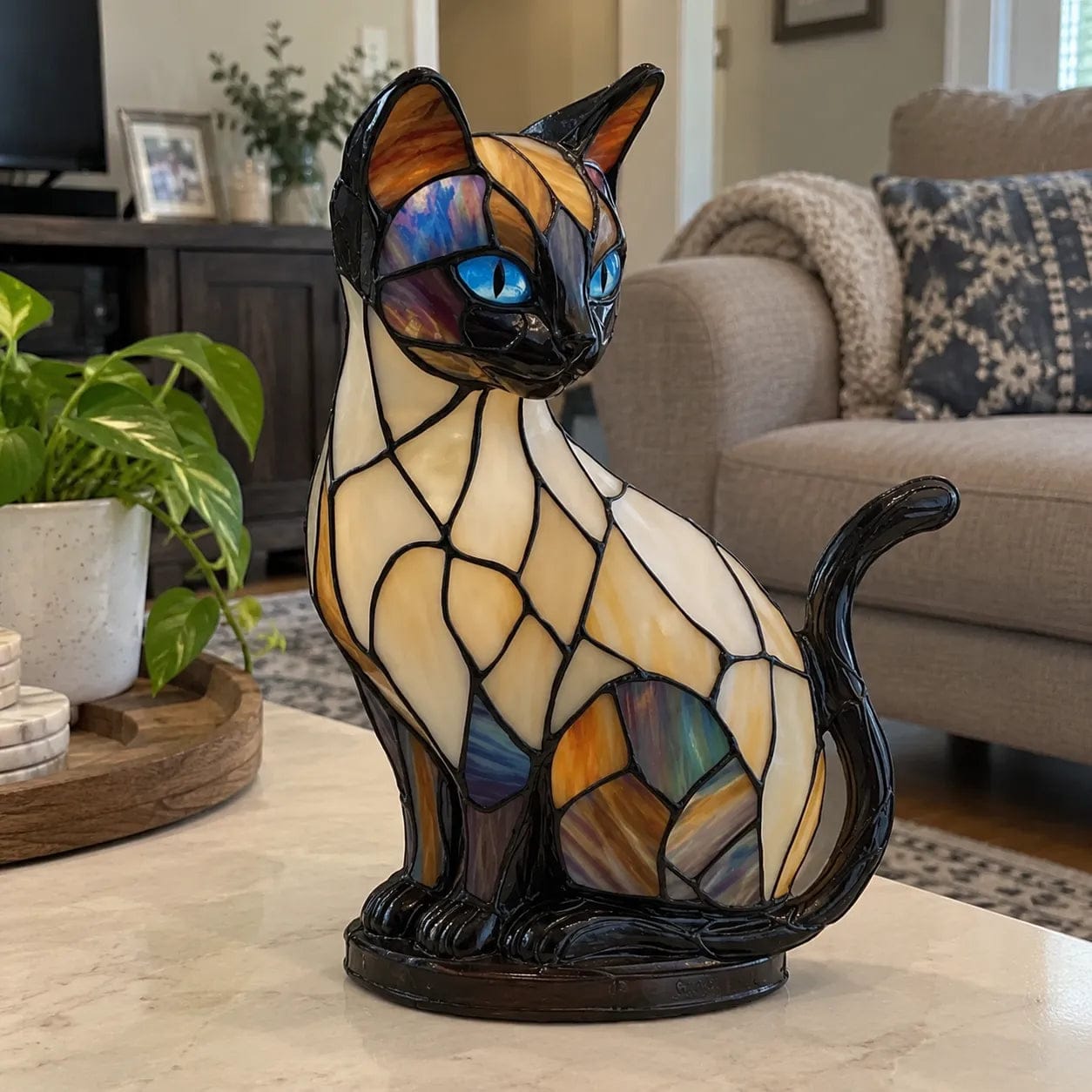 Customer photo review of Luna luminous cat 2026 - handmade lamp that makes hearts shine