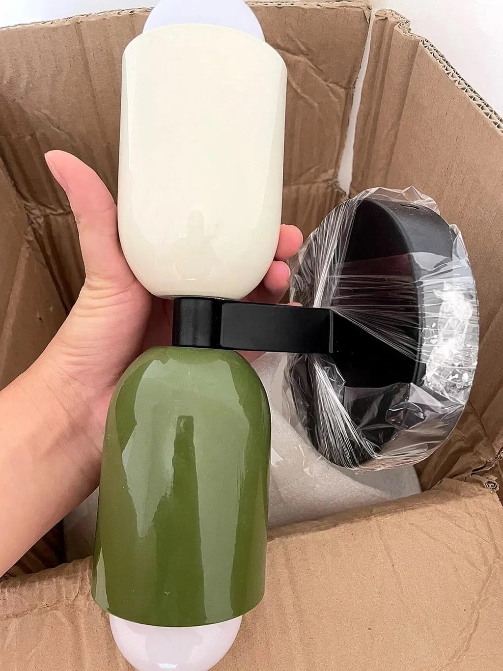 Customer photo review of Two Light Cylinder LED Wall Sconce with Round Backplate