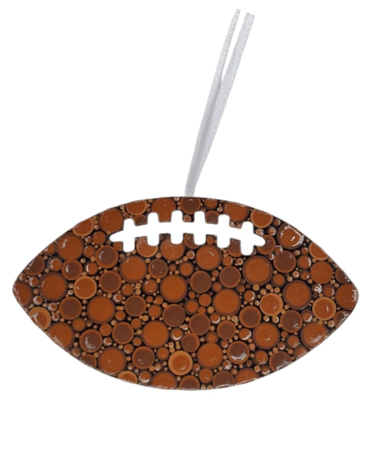 Customer photo review of Unfinished Wood Football Threads Shape - Sports Craft - up to 46" DIY