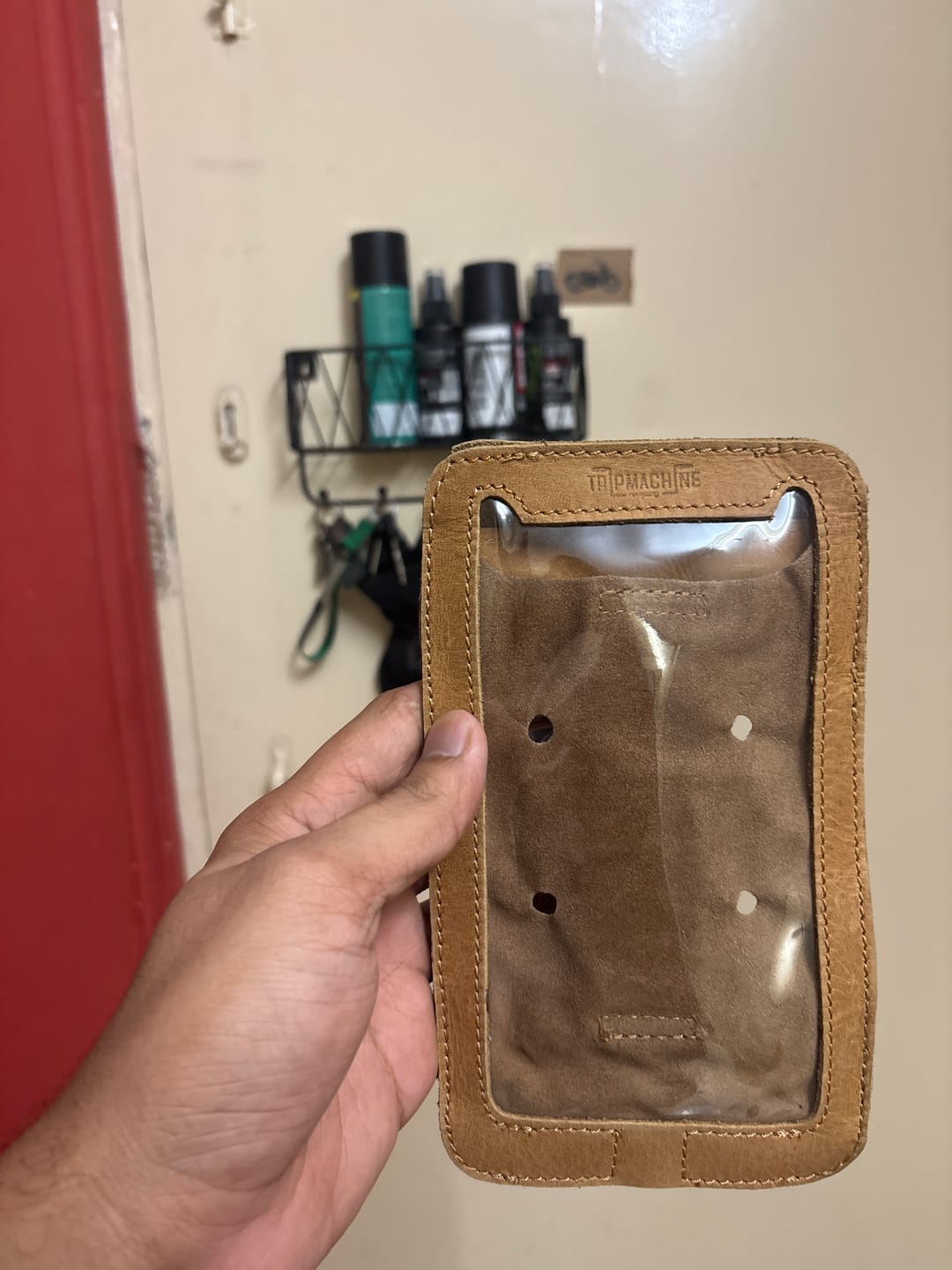 Customer photo review of phone pouch