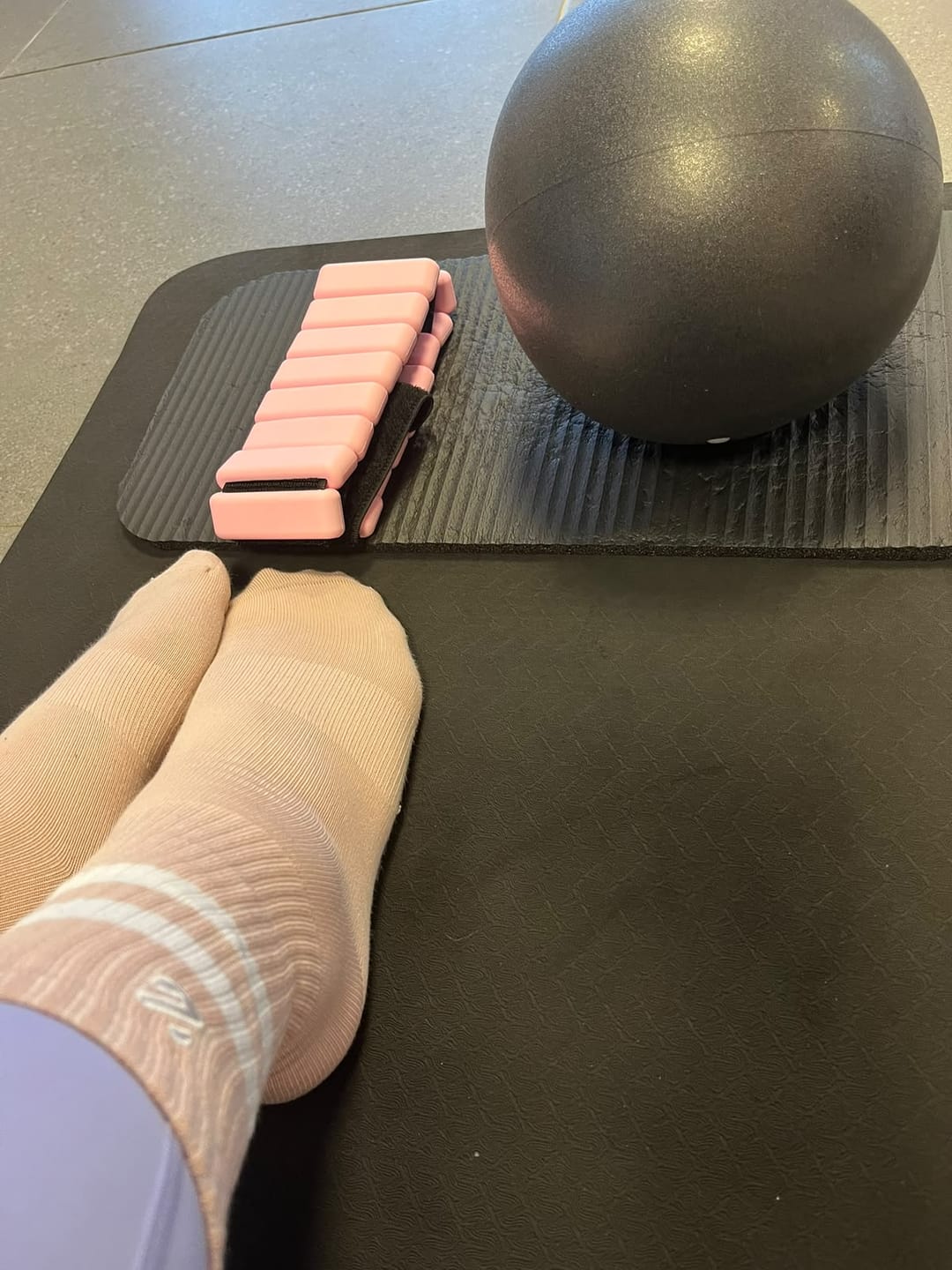 Customer photo review of 3 Pairs Non-Slip Grip Socks for Yoga Pilates Gym & Everyday Wear