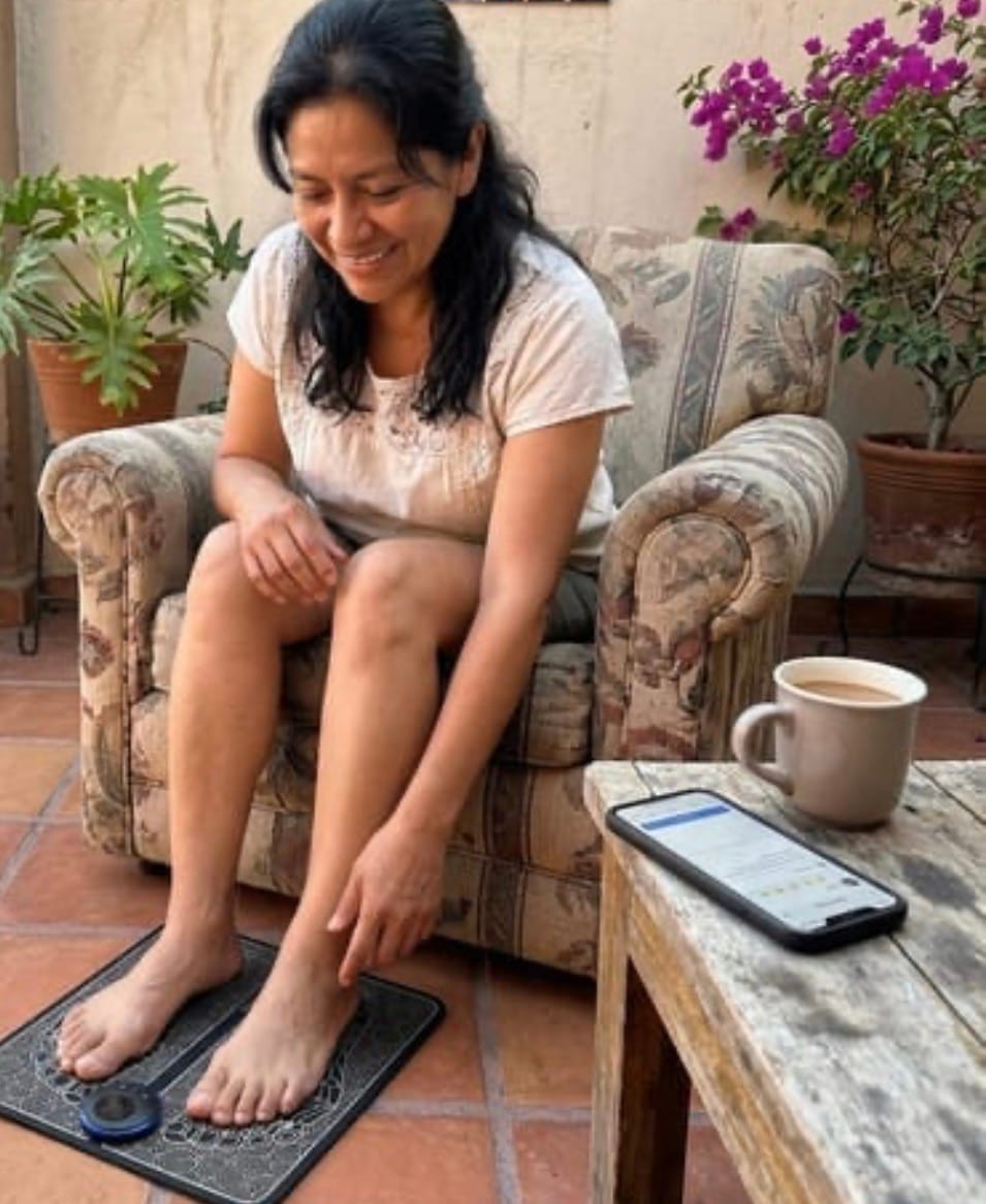 Customer photo review of Estimulador EMS para Piernas Hinchadas