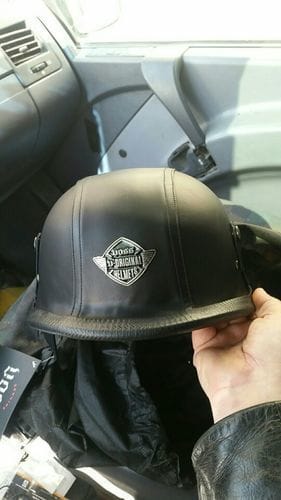 Customer photo review of German Leather Half Helmet  - Vintage Brown