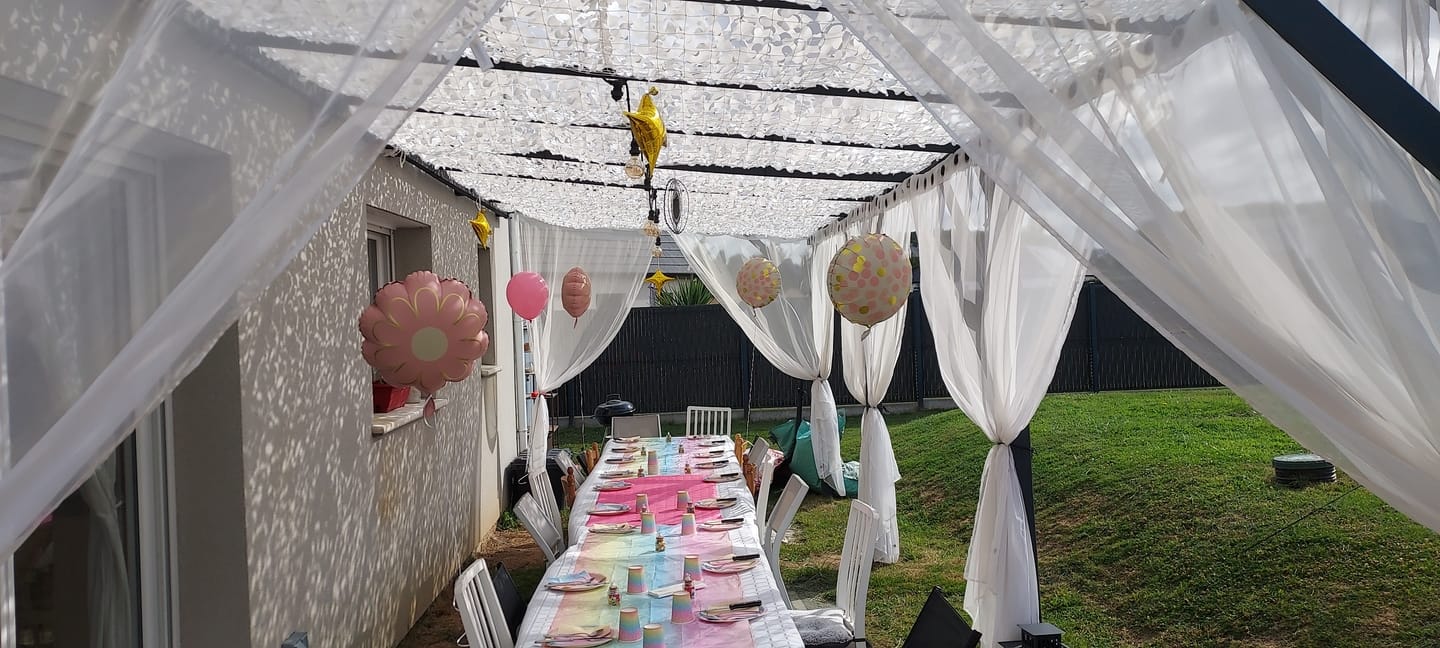 Customer photo review of Voile d'ombrage camouflage blanc