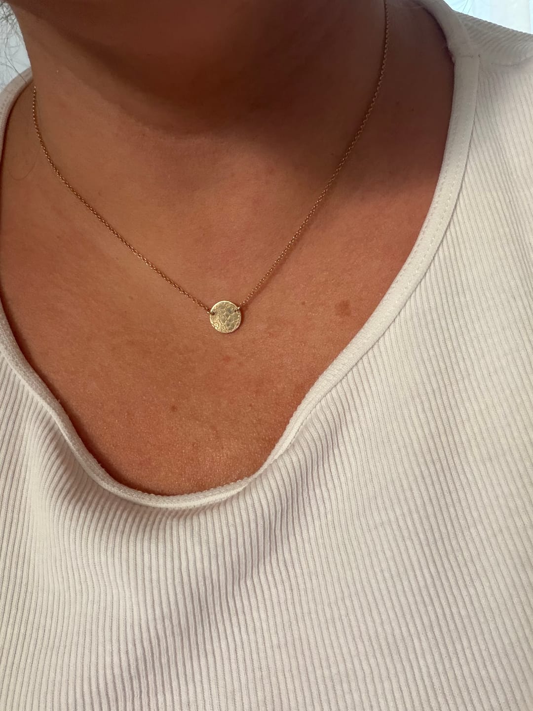 Customer photo review of Halle Small Focus Noseprint Necklace