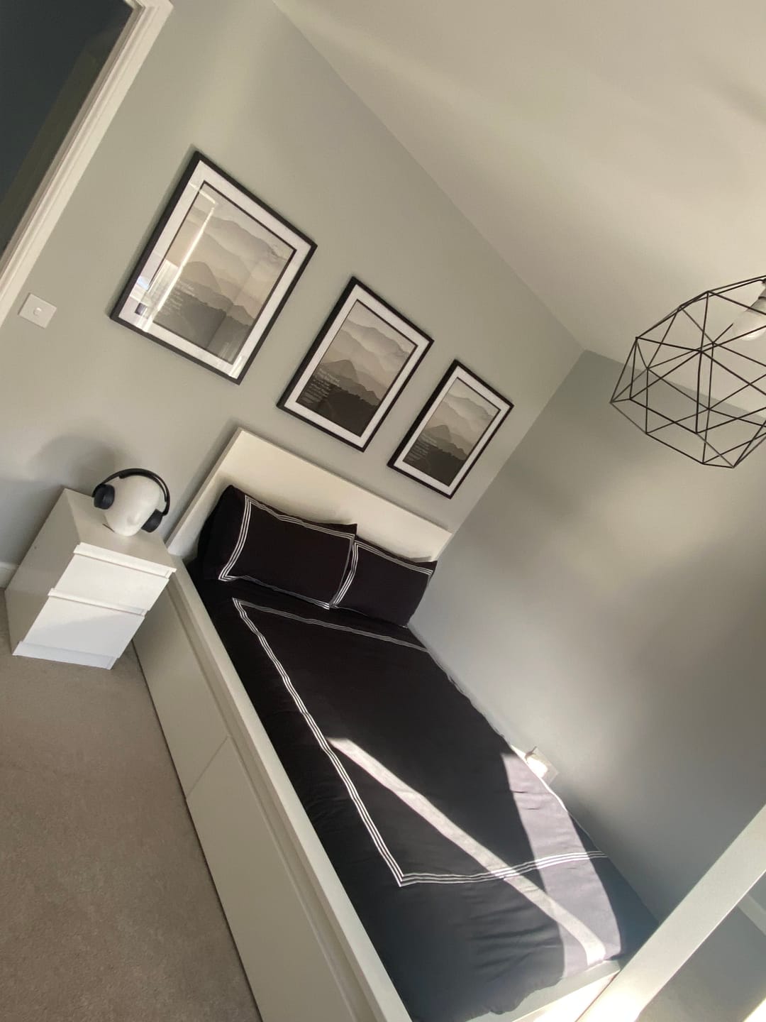 Customer photo review of Set of 3 Black & Grey Football Wall Art Prints