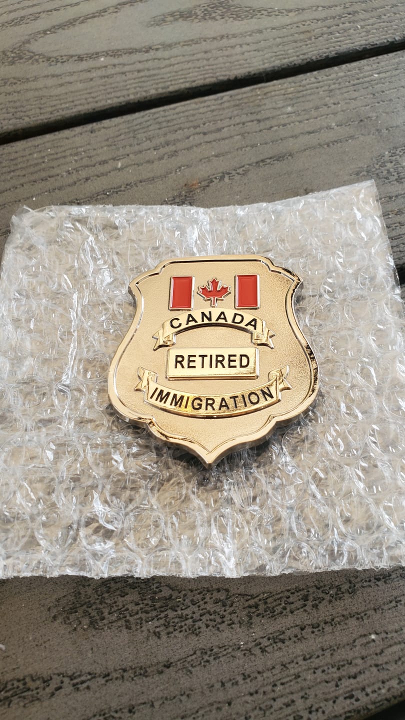 Customer photo review of ASFC-CBSA Canada Retired Badge Customize Number Movie props