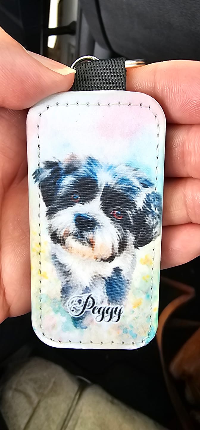 Customer photo review of Watercolor - Personalised Keychain
