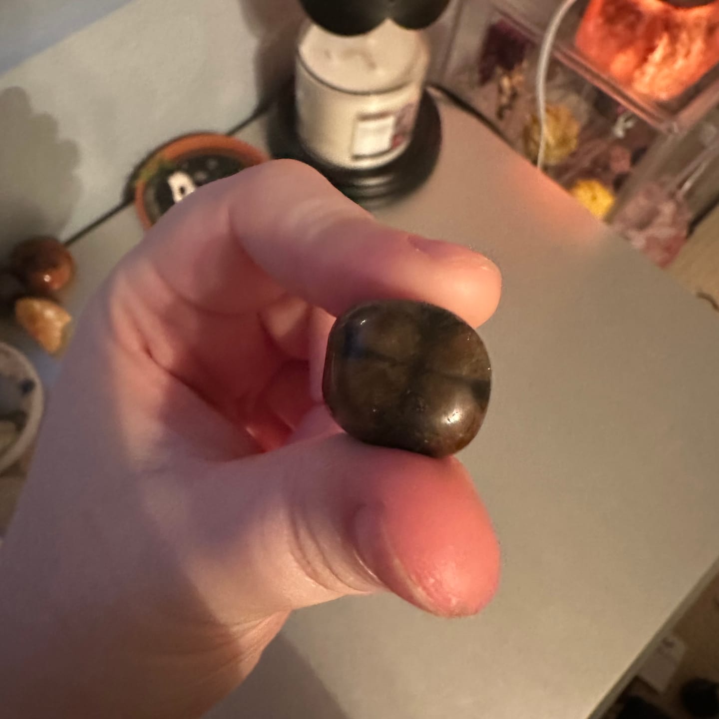 Customer photo review of Tumbled Cross Stone for Protection & Balance